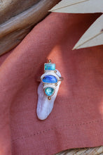 Load image into Gallery viewer, Apaptite + Australian Boulder Opal Ring - Size 8.25