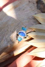 Load image into Gallery viewer, Apaptite + Australian Boulder Opal Ring - Size 8.25