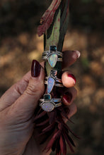 Load image into Gallery viewer, Blue Tourmaline + Australian Opal Ring - Size 6