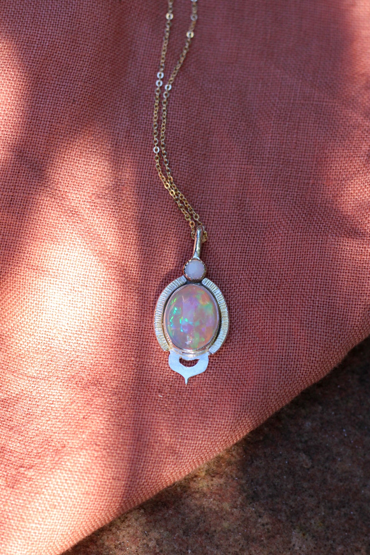 Oracle Pendulum Necklace w/Australian Opal