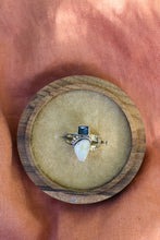 Load image into Gallery viewer, Blue Tourmaline + Australian Opal Ring - Size 6