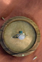 Load image into Gallery viewer, Blue Tourmaline + Australian Opal Ring - Size 8