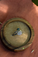 Load image into Gallery viewer, Blue Tourmaline + Australian Opal Ring - Size 8