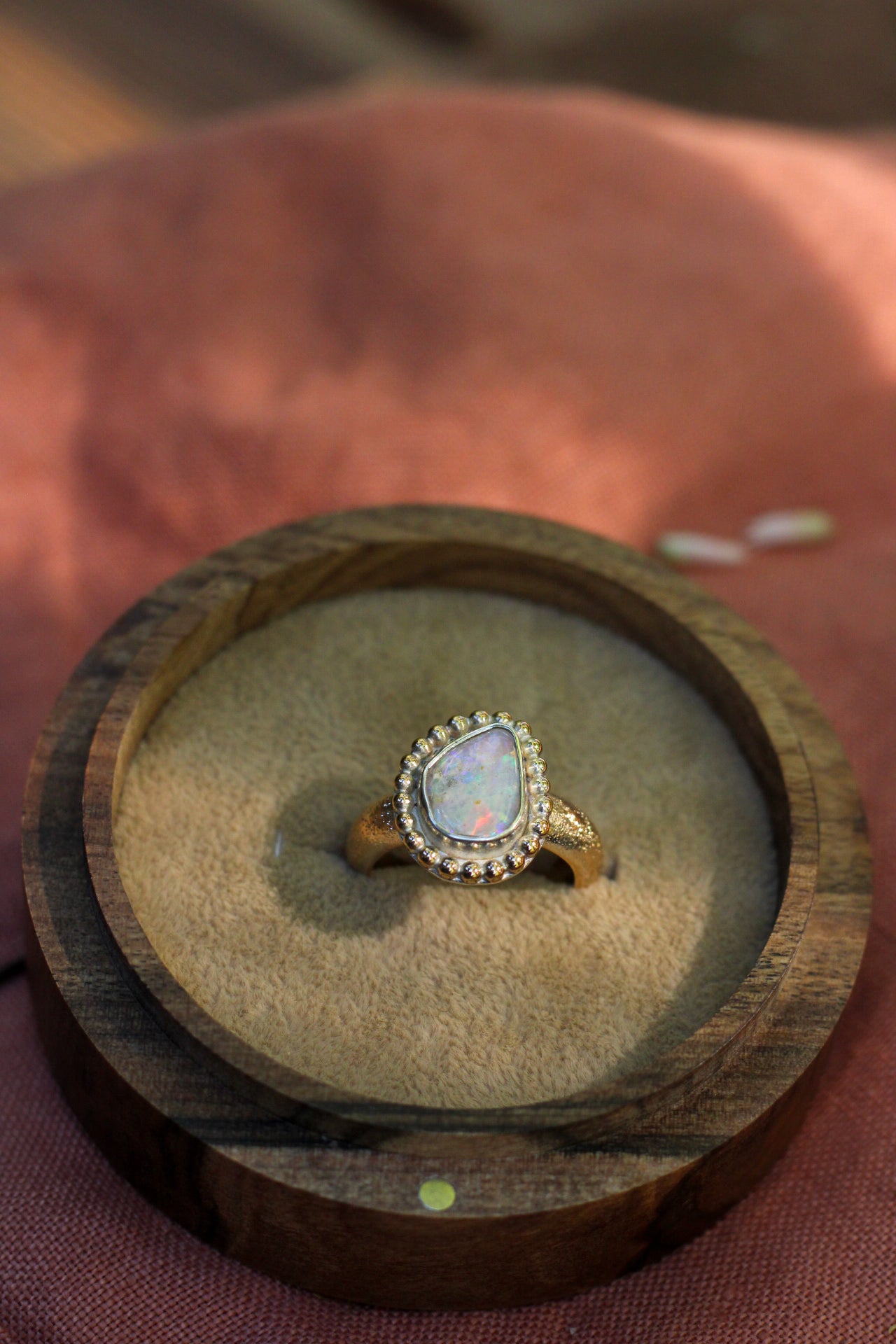 Australian Opal Stardust Ring - Size 7