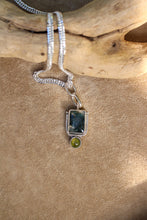 Load image into Gallery viewer, Moss Agate + Cat-Eye Apatite Necklace