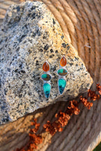 Load image into Gallery viewer, Honeycomb Chalcedony + Green Valley Variscite + Emerald Rose Variscite Earrings