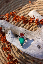 Load image into Gallery viewer, Honeycomb Chalcedony + Emerald Rose Variscite Ring - Size 6