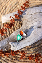 Load image into Gallery viewer, Honeycomb Chalcedony + Emerald Rose Variscite Ring - Size 6