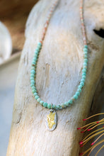 Load image into Gallery viewer, Turquoise + Sunstone Beaded Necklace