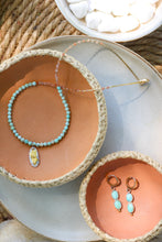 Load image into Gallery viewer, Turquoise + Sunstone Beaded Necklace