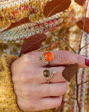 Load image into Gallery viewer, Cat-Eye Apatite + Citrine Ring -Size 7
