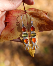 Load image into Gallery viewer, Carnelian + Cat-Eye Apatite Earrings