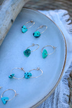 Load image into Gallery viewer, REN Mini Hoops + Turquoise