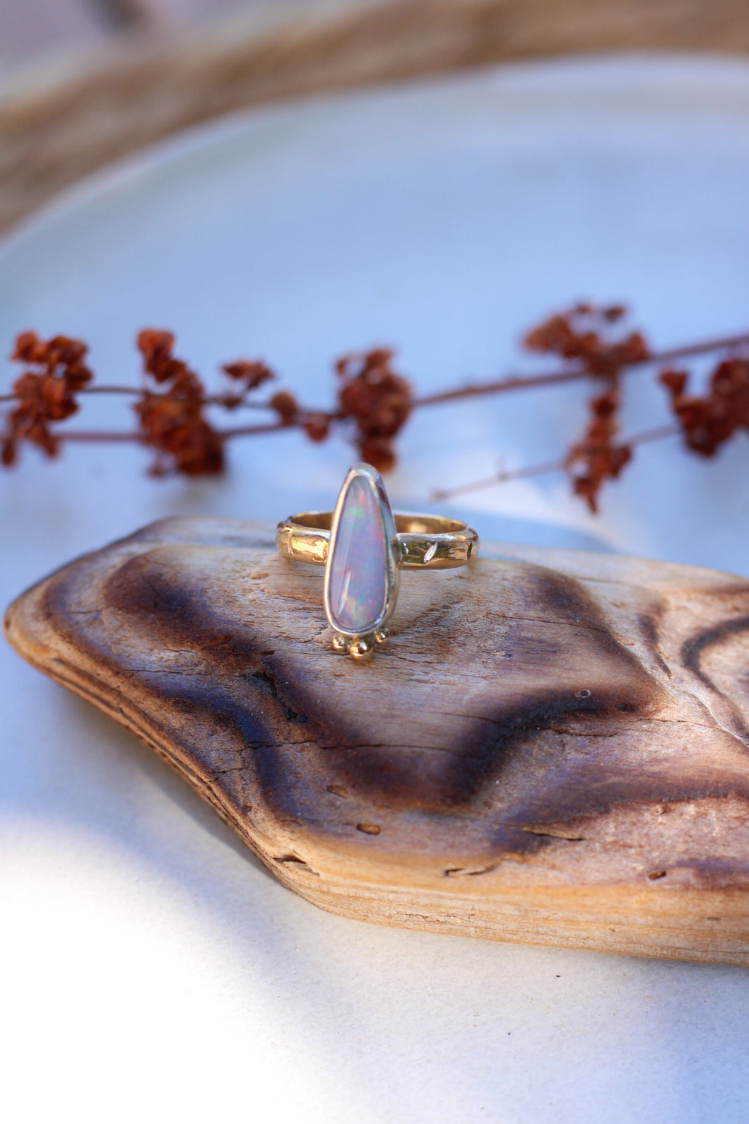 Australian Boulder Opal Ring - Size 6.5