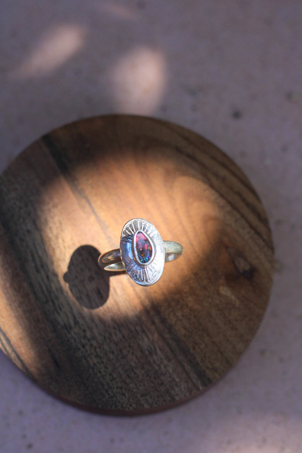 Australian Opal Relic Ring - Size 6.5