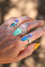 Load image into Gallery viewer, Australian Opal + Tanzanite Ring - Size 7.75
