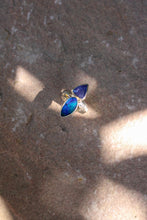 Load image into Gallery viewer, Australian Opal + Tanzanite Ring - Size 7.75
