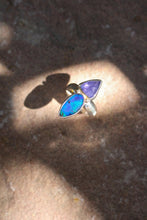 Load image into Gallery viewer, Australian Opal + Tanzanite Ring - Size 7.75
