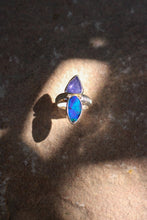Load image into Gallery viewer, Australian Opal + Tanzanite Ring - Size 7.75
