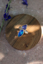 Load image into Gallery viewer, Australian Opal + Tanzanite Ring - Size 7.75
