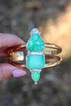 Load image into Gallery viewer, Emerald Valley Turquoise + Chrysoprase Cuff
