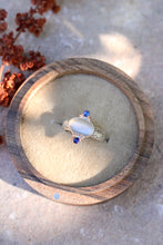 Load image into Gallery viewer, Grey Moonstone + Kyanite Ring - Size 7
