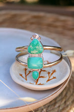 Load image into Gallery viewer, Emerald Valley Turquoise + Chrysoprase Cuff
