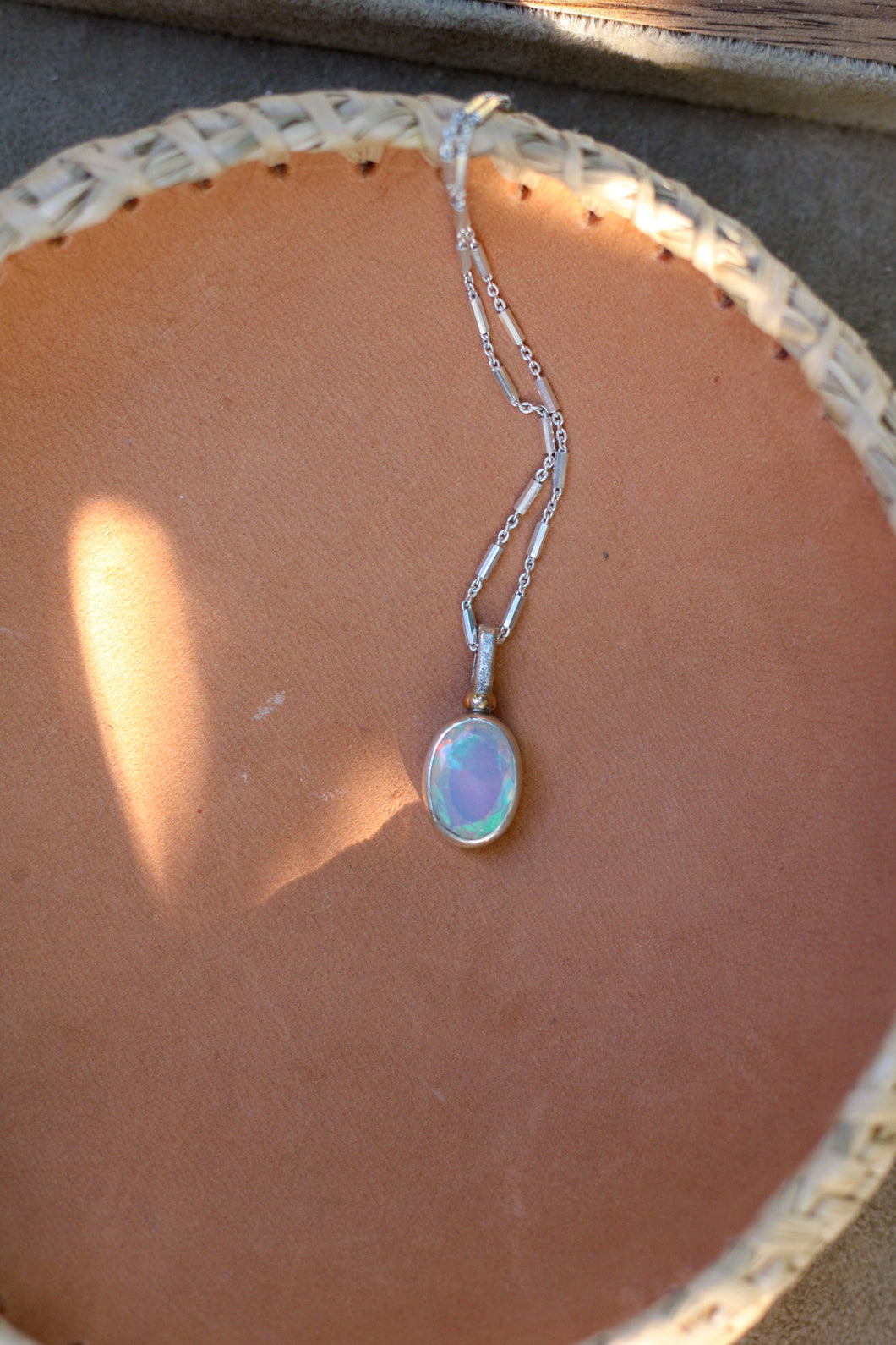 Faceted Ethiopian Opal Necklace