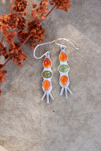 Load image into Gallery viewer, Carnelian + Cat-Eye Apatite Earrings
