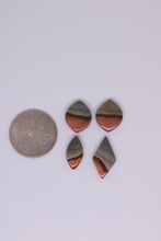 Load image into Gallery viewer, Three jasper stones next to a quarter on a white background
