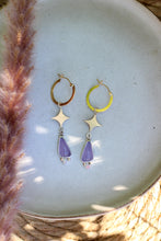 Load image into Gallery viewer, STARBURST Gold Hoop Earrings

