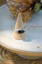 Load image into Gallery viewer, Smoky Quartz + Chrysoprase Ring - Size 8.75
