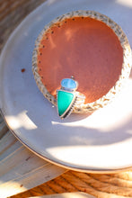 Load image into Gallery viewer, Larimar + Chrysoprase Ring - Size 8
