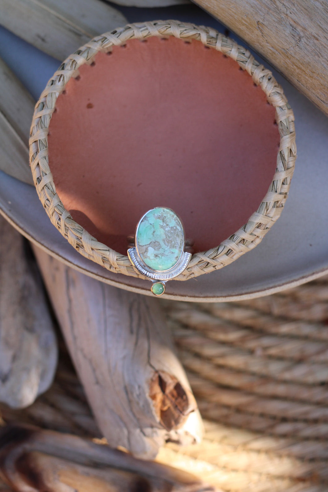 Australian Variscite + Chrysoprase Ring - Size 7