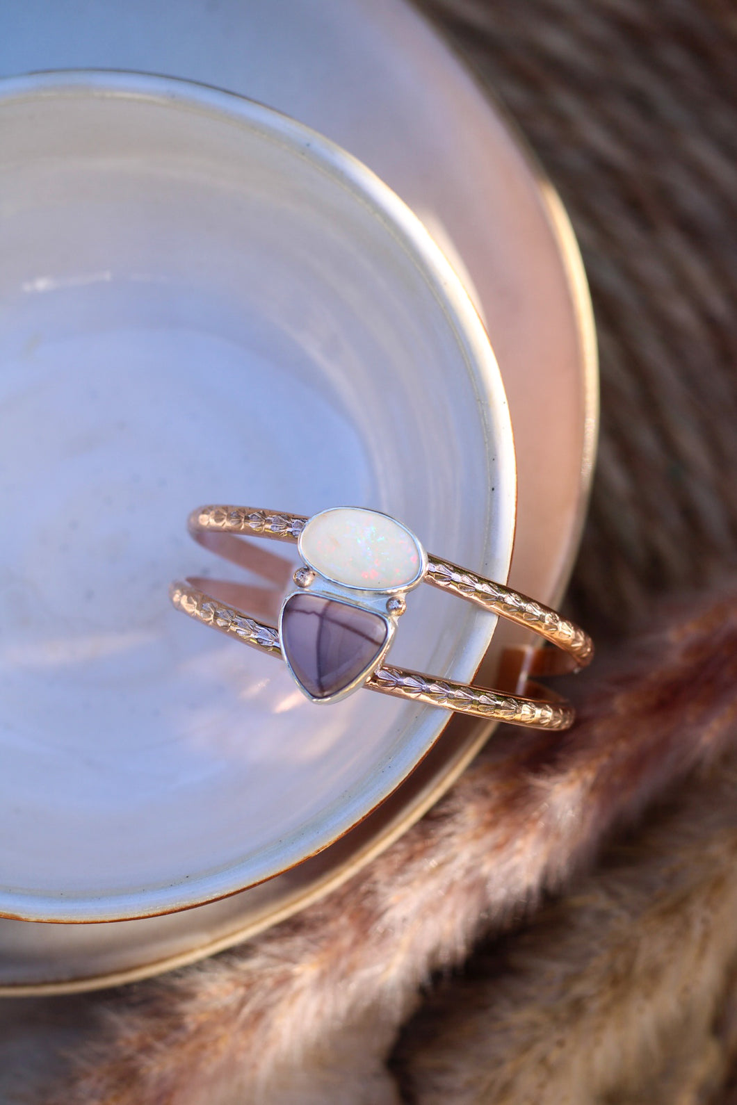 Australian Opal + Willow Creek Jasper Cuff