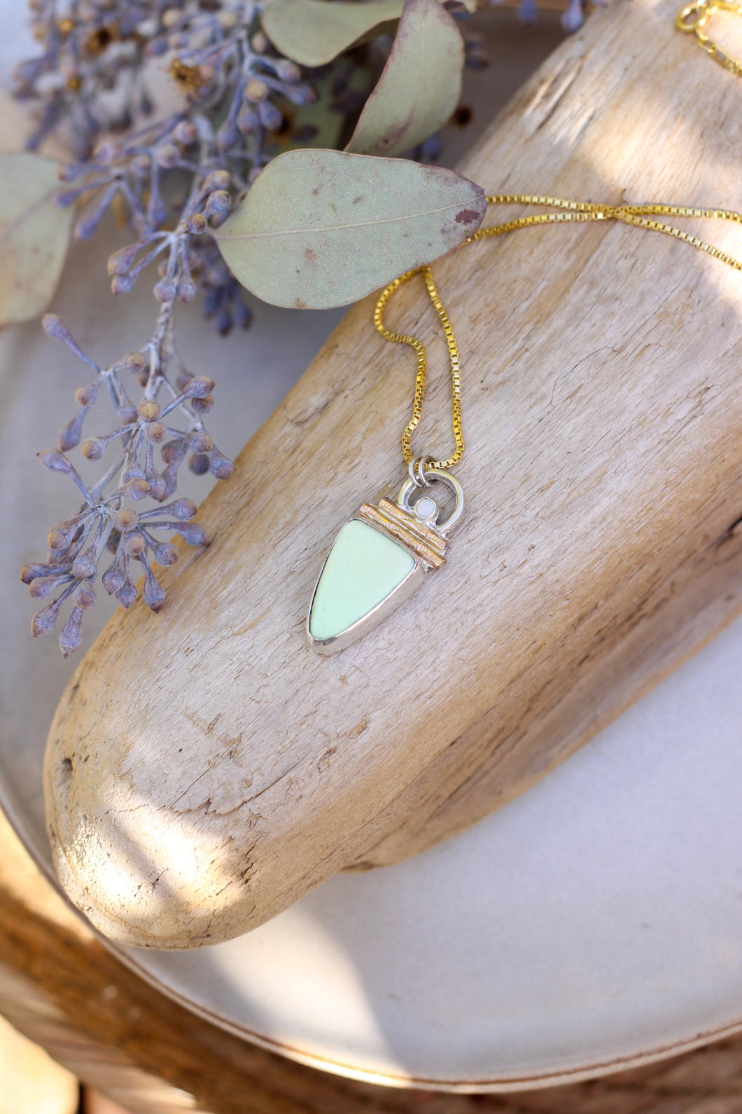 HORIZON Lemon Chrysoprase Necklace - 16 inches