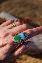 Load image into Gallery viewer, Green Valley Variscite + Australian Opal Ring - Size 7.5
