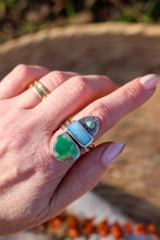 Load image into Gallery viewer, Green Valley Variscite + Australian Opal Ring - Size 7.5
