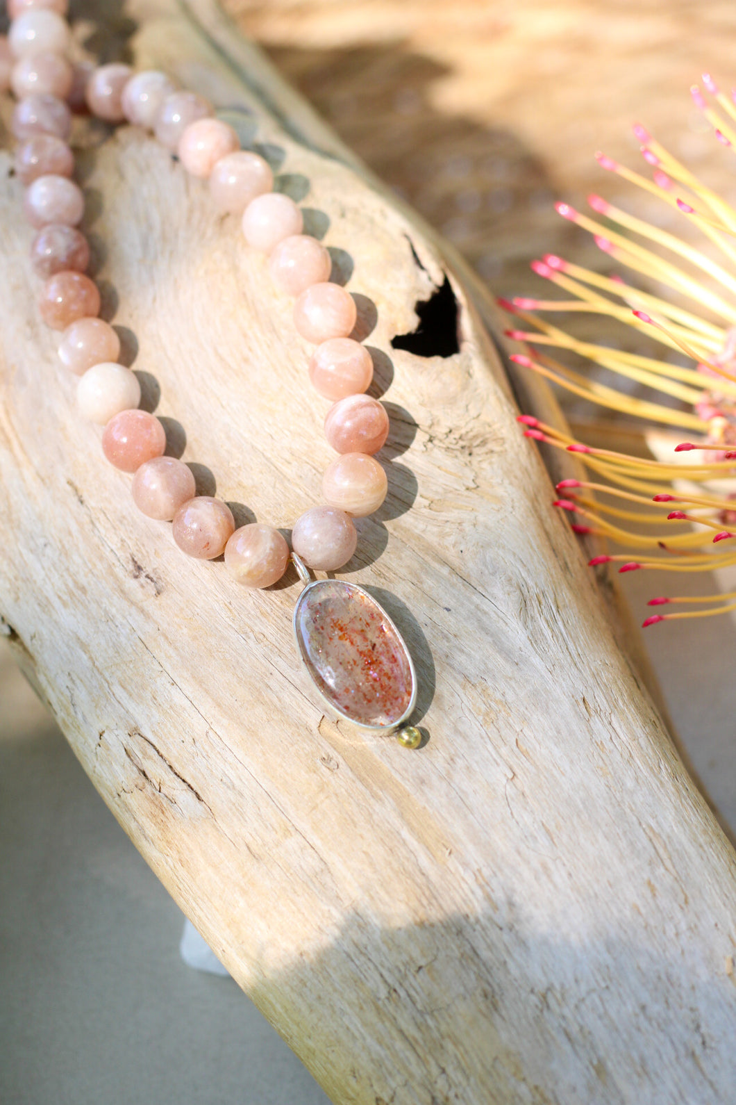 Sunstone Beaded Necklace