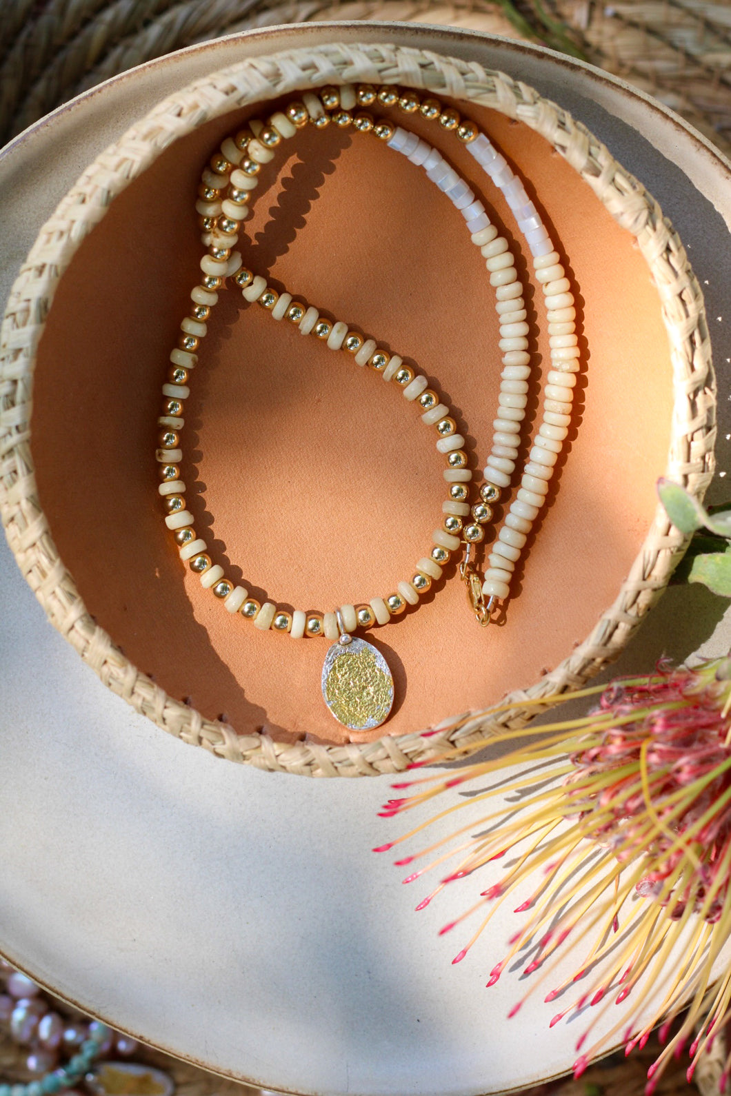 Vintage Shell Beaded Necklace