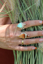 Load image into Gallery viewer, Emerald Rose Variscite + Sunstone Ring - Size 8.25

