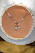Load image into Gallery viewer, Charm Necklace - Turquoise + Blue Topaz
