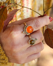 Load image into Gallery viewer, Carnelian + Citrine Ring -Size 7.75
