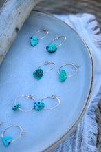 Load image into Gallery viewer, REN Mini Hoops + Turquoise
