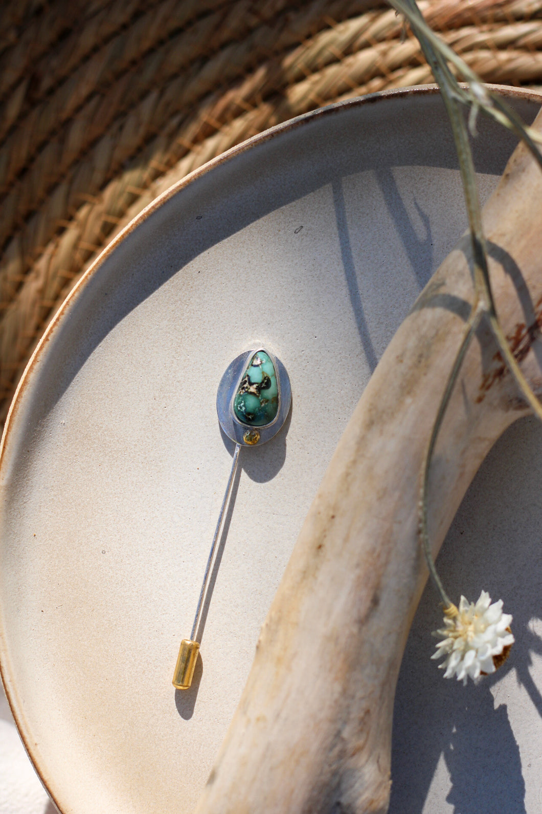 SAVANNAH Pin- Turquoise + Brass